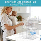 Vtopmart 7.6" H Clear Stackable Storage Drawers, 4 Pack Plastic Organizers Bins for Skincare, Cosmetics,Beauty Supplies,Ideal for Vanity, Bathroom,Kitchen Countertop,Cabinet Organization - style: 4pack High