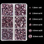 4000Pcs Mixed Size Hot Fix Round Crystals Gems Glass Stones Hotfix Flat Back Rhinestones (Light Amethyst) - color: Light Amethyst, size: 4000 Count (Pack of 1)