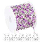 UMAOKANG 16.4 Feet Chains for Making Jewelry Stainless Steel Chain Roll with Jump Rings and Lobster Clasps Women Necklace Bracelet DIY Jewelry Findings - color: Steel-Purple