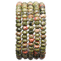 BEADIA Faceted Natural Unakite Stone Rondelle 4x6mm Loose Semi Gemstone Beads for Jewelry Making 38cm - color: Unakite Faceted Rondelle, size: 4x6mm