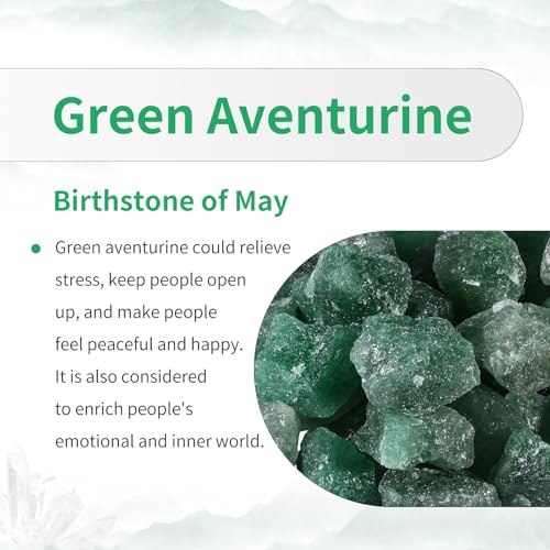 TUMBEELLUWA Stone Bead for Jewelry Making, Healing Crystal Large Hole Square Shape Loose Beads Pack of 15,Green Aventurine - color: green