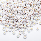 1000pcs Acrylic Number Beads 0-9 Round 4x7mm Mixed for Jewelry Making and DIY Bracelets, Necklaces, Key Chains (White/Gold) - color: White-Gold