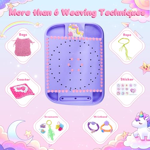 Rubber Band Bracelet Kit for Kids, Loom Bracelet Making Kit, Friendship Bracelet Kit, 400+ Pcs DIY Craft Kit for Girls Ages 6-12, Weaving Loom Set with Case, Beginner Bracelet Maker for Teens Adults