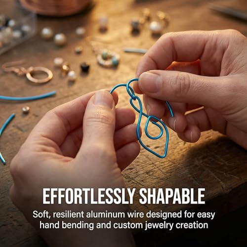 328 Feet Aluminum Craft Wire, 18 Gauge Blue Bendable Soft Metal Aluminum Wire Roll Bulk for DIY Crafts Sculpting Jewelry Making - color: Blue, size: 18 Gauge