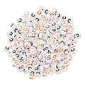 HARFINGTON 200 Pcs 4x7mm Acrylic Letter Beads, Round White Alphabet Beads Letter C, Alphabet Spacer Beads for Jewelry Making Bracelets Necklaces - style: Letter C