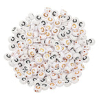 HARFINGTON 200 Pcs 4x7mm Acrylic Letter Beads, Round White Alphabet Beads Letter C, Alphabet Spacer Beads for Jewelry Making Bracelets Necklaces - style: Letter C