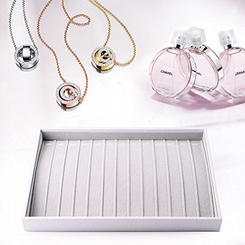 Oirlv Velvet Stackable Jewelry Trays Necklace Display organizer Storage Tray(13 Grids Necklace) - size: 13 Grids Necklace