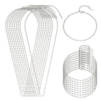 Swyabi 20 Pack Stainless Steel Paperclip Chains Link Adjustable Necklace Bracelet Bulk for Men Women DIY Bracelets Crafts - color: 2.5x6.5mm Silver
