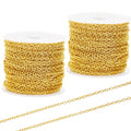 60 Feet Metal Iron Jewelry Chains 2 mm Bulk Gold and Silver Necklace Link Chains for Jewelry Making (Gold) - color: Gold