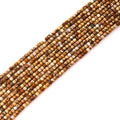 Faceted Natural Brown Picture 2-3mm Cube Square Loose Beads Gemstone Small Loose Beads Healing Crystal Energy Stone for DIY Jewelry Making 15" - color: Brown Picture