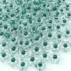 150Pcs Acrylic Flower Beads Candy Color Transparent Plastic Pastel Spacer Beads with Hole for DIY Crafts Wind Chimes Suncatcher Necklaces Bracelets Earrings Jewelry Making(Deep Green) - color: Deep Green