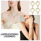 FASHEWELRY Golden Bow Connector Charms Bulk, Christmas Bowknot Link Charms, Infinity Links Geometric Hollow Bezel Pendants for Earring Bracelet Necklace Keychains Jewelry Making - color: Light Gold-Heart