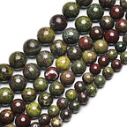 70PCS Natural 8MM Healing Gemstone, Dragon’s Blood Energy Stone Round Loose Beads, Semi-Precious Crystal Beads with Free Elastic String for Jewelry Making DIY - color: Dragon’s Blood, size: 8MM