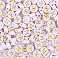 300Pcs Letter Beads H 4X7mm Gold Alphabet Beads Acrylic Round Shape Loose Beads for Name Bracelets Necklaces Key Chains DIY Jewelry Making (H) - color: Gold, size: H