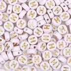 300Pcs Letter Beads H 4X7mm Gold Alphabet Beads Acrylic Round Shape Loose Beads for Name Bracelets Necklaces Key Chains DIY Jewelry Making (H) - color: Gold, size: H