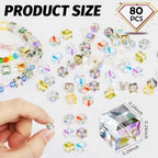 Square Beads, KLFHS 80PCS 6MM Cube Beads, Electroplating Mixed Color Glass Beads for DIY Jewelry Making Bracelet Necklace Earring Phone Strap Keychain Crafts - color: Square