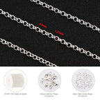 KYUNHOO 5 Meters Small Circle Chain for Jewelry Making Silver Plated Necklace Chains Bulk with Jewelry Connectors for Handcraft DIY - color: Circle Silver