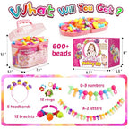 FUNZBO 650pcs Pop Beads - Jewelry Making Kit for 3 4 5 6 7 8 Year Old Little Girls, Arts and Crafts Toys for Kids, Necklace Bracelet Creativity Snap Set Birthday Gifts - size: Large