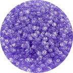 1000pcs Round Letter Beads 4x7mm Acrylic Alphabet Beads Spacer Beads for Jewelry Making Bracelets Necklace Earring Key Chains DIY Craft(G-White Letter Purple Bead) - color: G-White Letter Purple Bead