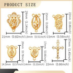 84Pcs/42Set Rosary Kits Cross and Center Medal Charms Alloy Oval Virgen De Guadalupe Links Connector Charm Pendant for Diy Jewelry Making Supplies