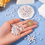 FASHEWELRY 500Pcs White Golden Letter Beads 4.5mm Square Alphabet Beads Acrylic Cube Letter K Beads for Friendship Bracelet Necklace Keychains Jewelry Making - color: Letter K