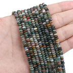 BEADIA Natural Indian Agate Spacer Beads Caps Rondelle Disk Loose Beads for Beading Jewelry Making 4mmx2mm 38cm - color: Indian Agate, size: Rondelle Disk 4mm x 2mm