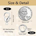 23Pcs 925 Sterling Silver Lobster Claw Clasps 10mm with Open Jump Rings Jewelry Making Set, Sterling Silver Jewelry Finding Supplies Small Lobster Clasps for Necklaces Bracelet Chains Connector - color: 23PcsA
