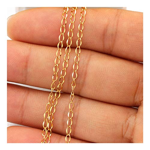 33FT Gold Silver Twisted Cable Chains Stainless Steel Necklace Jewelry Chains Extender Chains Link Bulk for Jewelry Makings - color: Gold, size: Chain Width 2.0mm