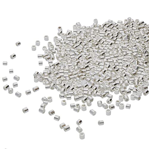 The Beadsmith Tube Crimp Beads, 1.5 x 1.5mm, 800 Pieces, Silver Color, Uniform Cylindrical Shape, No Sharp Edges, Designed to Secure the Ends of Jewelry Stringing Wires and Cables - color: Silver Plate, size: 1.5MM x 1.5MM - 800 pcs