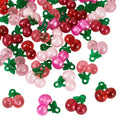 Craftdady Fruit Dangle Charms Pendants Cute Resin Food Pendants Apple Orange Pineapple Strawberry Pendants Lovely Vegetable Mushroom Charms for DIY Craft Earring Bracelet Necklace Jewelry Making - color: 6 Color Cherry