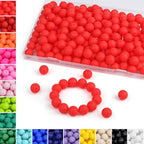MAIBAOTA 120 Pcs Strawberry Red Silicone Beads 15 mm Strawberry Red Beads for Keychain/Pens/Bracelet/Necklace Making Round Silicone Beads Bulk for Craft Making（with Boxed Kits） - color: Strawberry Red