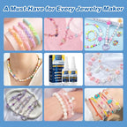Meuvcol Jewelry Bracelet Glue for Elastic String Knot,2 Pcs Clear Clay Beads Glue for Bead Charms, Punctuation Beads, Jewelry Bracelet Making Supplies Kit for Plastic Bracelet Stretchy Cord (100g) - size: 100g, style: Bracelet Glue