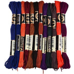 12 Skeins 6 Strands Hand Variegated Embroidery Floss Gradient Cross Stitch Thread Polyester Friendship Bracelet String Yarn Bracelets Threads Bulk for Sewing Knitting Craft Crochet Stitching - color: Dark Color