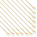 12 Pack Snake Chain Necklace Bulk Gold Plated Stainless Steel Necklace Chain for DIY Jewelry Making - color: Gold 18 Inches