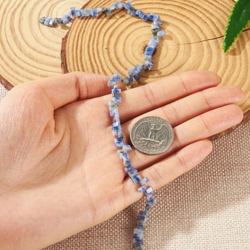 1Strand 2 Hole Natural Blue Spot Jasper Beads Natural Stone Tila Beads Gemstone Connector Beads for DIY Multi-Strand Necklace Bracelet Jewelry Making - color: Natural Blue Spot Jasper
