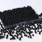 500Pcs Black Round Glass Beads for Bracelets and Necklaces, 6mm Beading Supplies Glass Crystal Beads for Bracelet DIY Crafts Making Kits Earring (Black) - color: Black