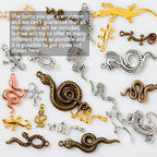 stino 100g Metal Pendant Charms for Jewelry Making, Bulk Silver & Gold Plated Charms for Braclet Necklace Crafts, Animal Plant Flower Pet and so on - color: Snakes & Lizards Mixed Color