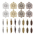 96pcs Alloy Dreamcatcher Pendant Charms Tibetan Antique Color Metal Woven Net Chandelier Components Links Feather Arrow Dangle Charms for DIY Bracelet Necklace Jewelry Crafts Making Hole: 1.6-3mm - color: 4 Colors, Dream Catcher