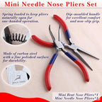 2PCS Mini Needle Nose Pliers Set Mini Long Nose Pliers and Bent Extra Long Needle Nose Pliers for Wire Wrapping Object Gripping - style: Straight & Bent Needle Nose Plier