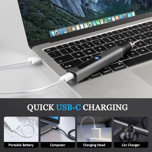 Engraving Pen Kit Rechargeable Cordless Engraver Pen Kit Mini DIY Electric Etching Machines Rotary Tool for Carving Jewelry Stone Wood Glass Metal Plastic (57pc) - size: 57pc
