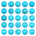 AD Beads 8mm Natural Round Loose Beads 110 Pieces, for Making 108 Mala Prayer Beads Necklace, Bracelet & Yoga Meditation, Jewelry Design (Blue Turquoise) - color: Blue Turquoise
