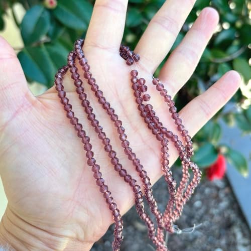500pcs Czech Faceted Rondelle Crystal Glass Loose Beads 4mm Small Tiny Spacer Bulk Burgundy Red for DIY Craft Jewelry Making CCR411 - color: Burgundy, size: 4mm (0.16") - 500pcs