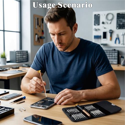 24-in-1 Mini Screwdriver Set, Precision Folding Screwdriver Kit for Jewelry Watch Eyeglass Smartphone Laptop Repair, Compact Micro Screwdriver Bits Set