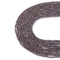 FASHEWELRY 10 Strands Briolette Faceted Glass Beads 2mm Rondelle Crystal Glass Spacer Beads Gunmetal Plated for Necklace Bracelet Jewelry Making - color: Gunmetal Plated, size: 2mm