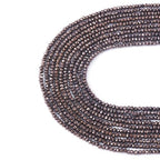 FASHEWELRY 10 Strands Briolette Faceted Glass Beads 2mm Rondelle Crystal Glass Spacer Beads Gunmetal Plated for Necklace Bracelet Jewelry Making - color: Gunmetal Plated, size: 2mm