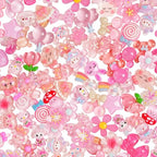 70 Pcs Resin Charms Slime Pink Charms Cute Embellishments Bulk Mixed Ornament Decorations Accessories