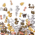 stino 100g Metal Pendant Charms for Jewelry Making, Bulk Silver & Gold Plated Charms for Braclet Necklace Crafts, Animal Plant Flower Pet and so on - color: Cat Bronze Glod