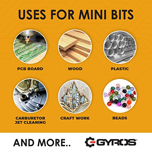 Gyros Pin Vise Hand Drill with Swivel Head and Mini Twist Drill Bit Set #50-60 11 Piece Micro Drill Bit Set - Professional Bundle for Jewelry Making, Hobby, Crafts and DIY