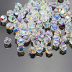 Dowarm 100PCS Bicone Crystal Beads 8mm, Faceted Bicone Glass Beads for Jewelry Craft Making, DIY Bracelet, Necklace, Dolls (Crystal AB, 8MM) - color: 01-Crystal AB, size: 8MM