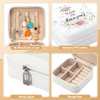 Kacctyen 12 Pcs Mini Travel Jewelry Case Bulk You Are Amazing Loved Mother's Day Church Gifts Bulk Pink Rose Party Gift for Secretary Day Girls Leather Travel Jewelry Case - color: Pink Rose